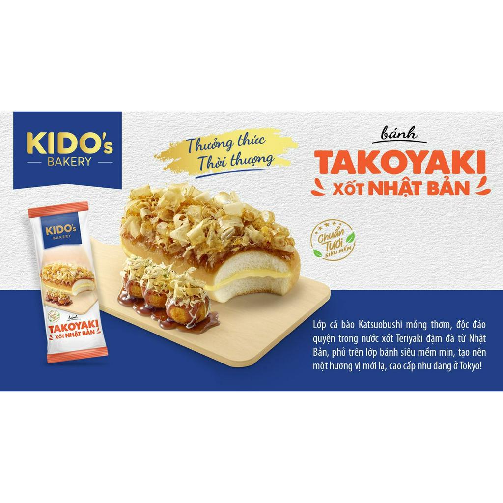 Bánh Mì Tươi KIDO Chà Bông - Gà Nướng - Trân Châu Lava Trứng Muối - Takoyaki - Hoa Cúc - Phô Mai
