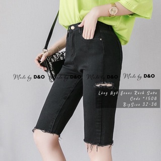 Quần jean ngố rách đùi bigsize