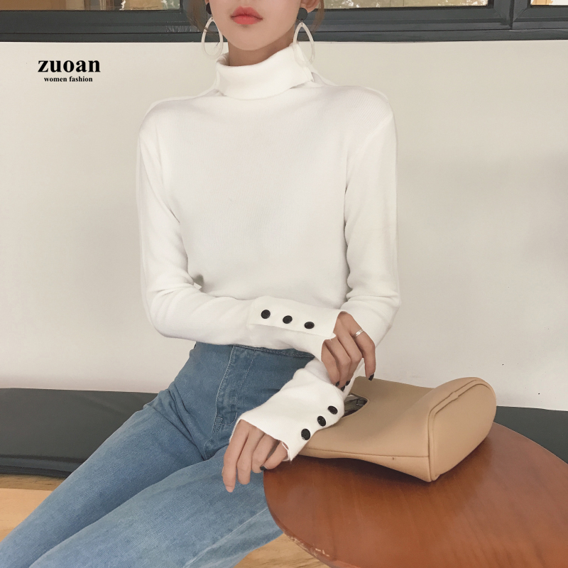 SUXI Áo Len Dài Tay Cổ Cao Thiết Kế Mới Thời Trang Mùa Thu Theo Phong Cách Hàn Quốc Cho Nữ