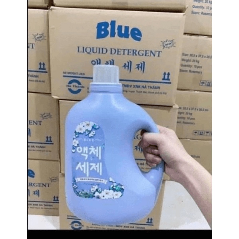 Nước Giặt Blue can 2kg hương Thảo mộc, sản xuất theo tiêu chuẩn Hàn Quốc, an toàn với mọi loại da