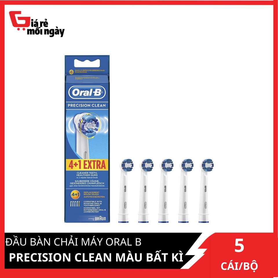 [Made in Germany] Đầu bàn chải máy Oral B Precision Clean Màu bất kì Bộ 5 đầu