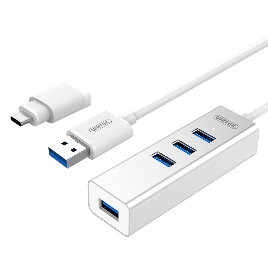 Bộ chia USB 3.0 và Type-C ra 4 cổng USB 3.0 Unitek Y-3082B