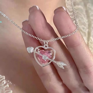 Vòng cổ Mặt Trái Tim Pha Lê Hồng
