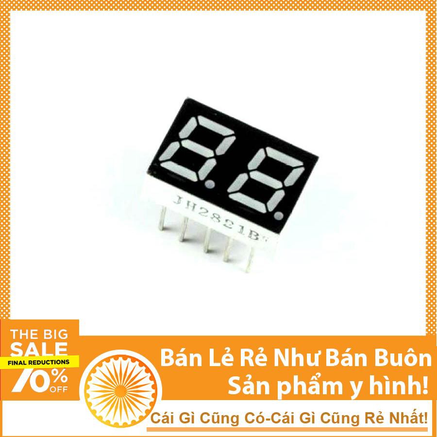 LED 7 Thanh 2 Số 0.36inch Anot Chung - Sáng Đỏ