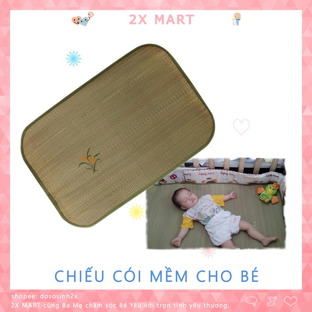 Chiếu cói cho trẻ sơ sinh, em bé chất liệu cói tự nhiên an toàn, nằm cũi hay nằm giường - 2X MART