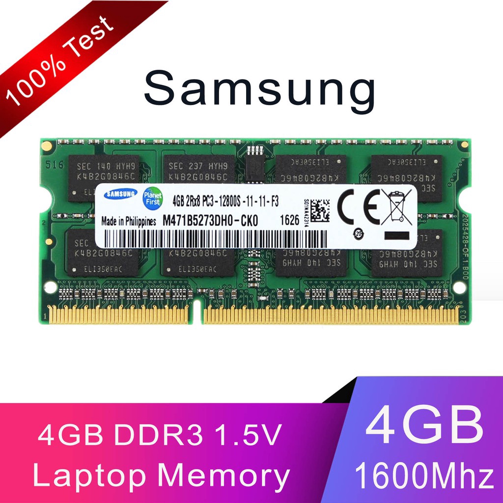 1 Cái Mới - 1 X 204PIN SODIMM Laptop RAM Mật Độ Thấp Cho Samsung 4GB 2RX8 DDR3 1600MHz PC3-12800