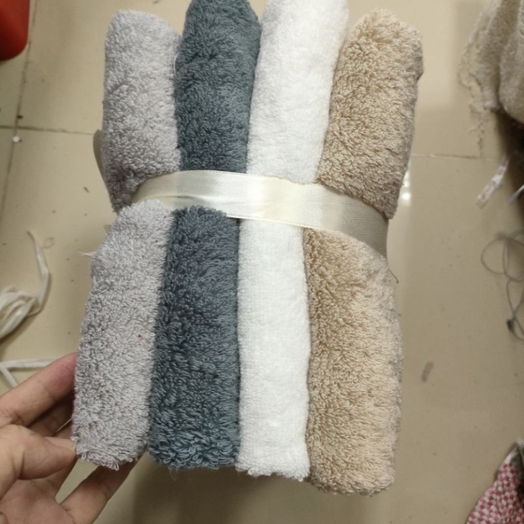 Sét 4 Khăn Tắm Xuất Dư Hàn Quốc Sợi Cotton Thấm Nước