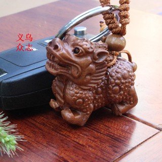 Móc chìa khóa gỗ khắc phong thủy