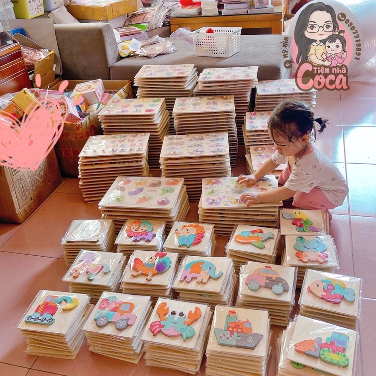 Tranh Gỗ Ghép Hình 3D Nổi Cho Bé - Đồ Chơi Thông Minh