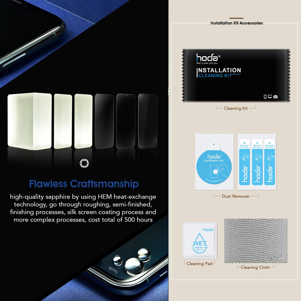 Kính Cường Lực HODA SAPPHIRE Full Màn Hình IP 14 Pro Max / 14 / 14Pro/ 14Plus/ 13/ 13Pro/ 13Promax