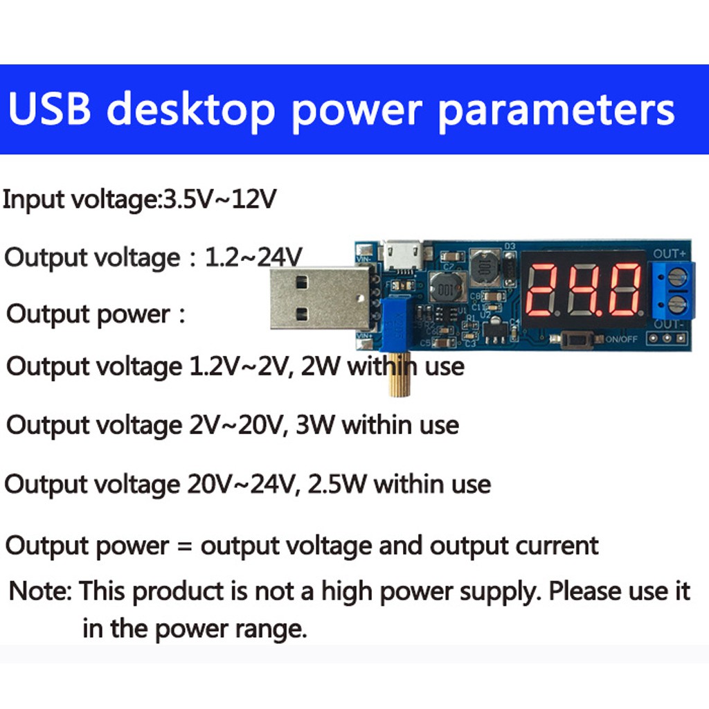 Mô-đun mạch nguồn tăng giảm áp DC 5V sang 1.2V-24V USB