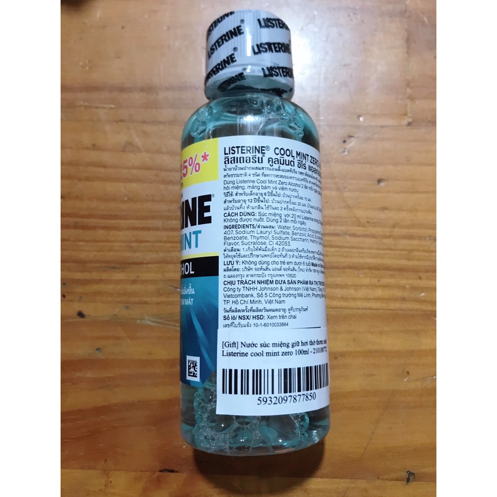 Nước súc miệng Listerine Cool Mint 80ml VÀ 100ML