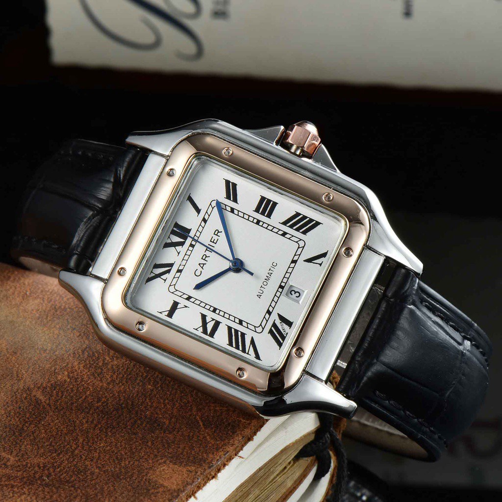 Đồng hồ thạch anh TAHX Cartier mặt cỡ lớn thời trang 2021