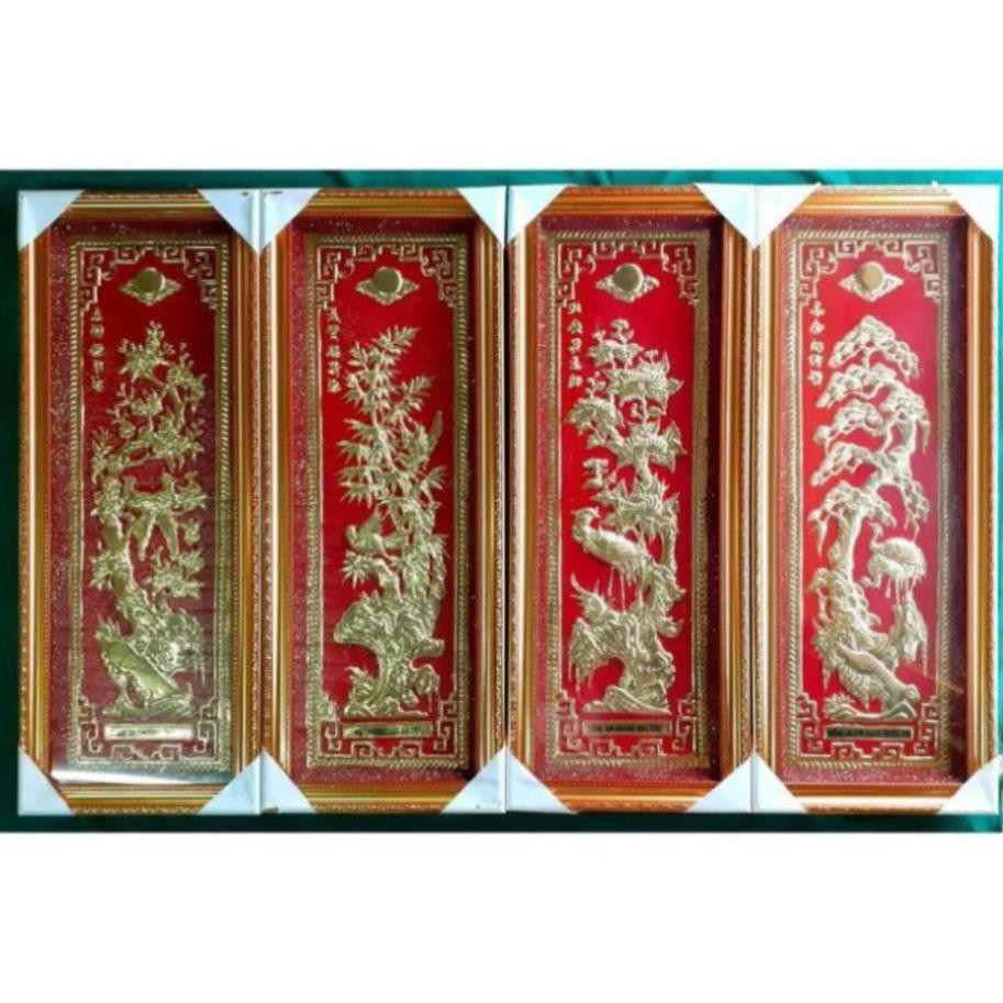 Tranh Tứ quý bằng Đồng nguyên chất