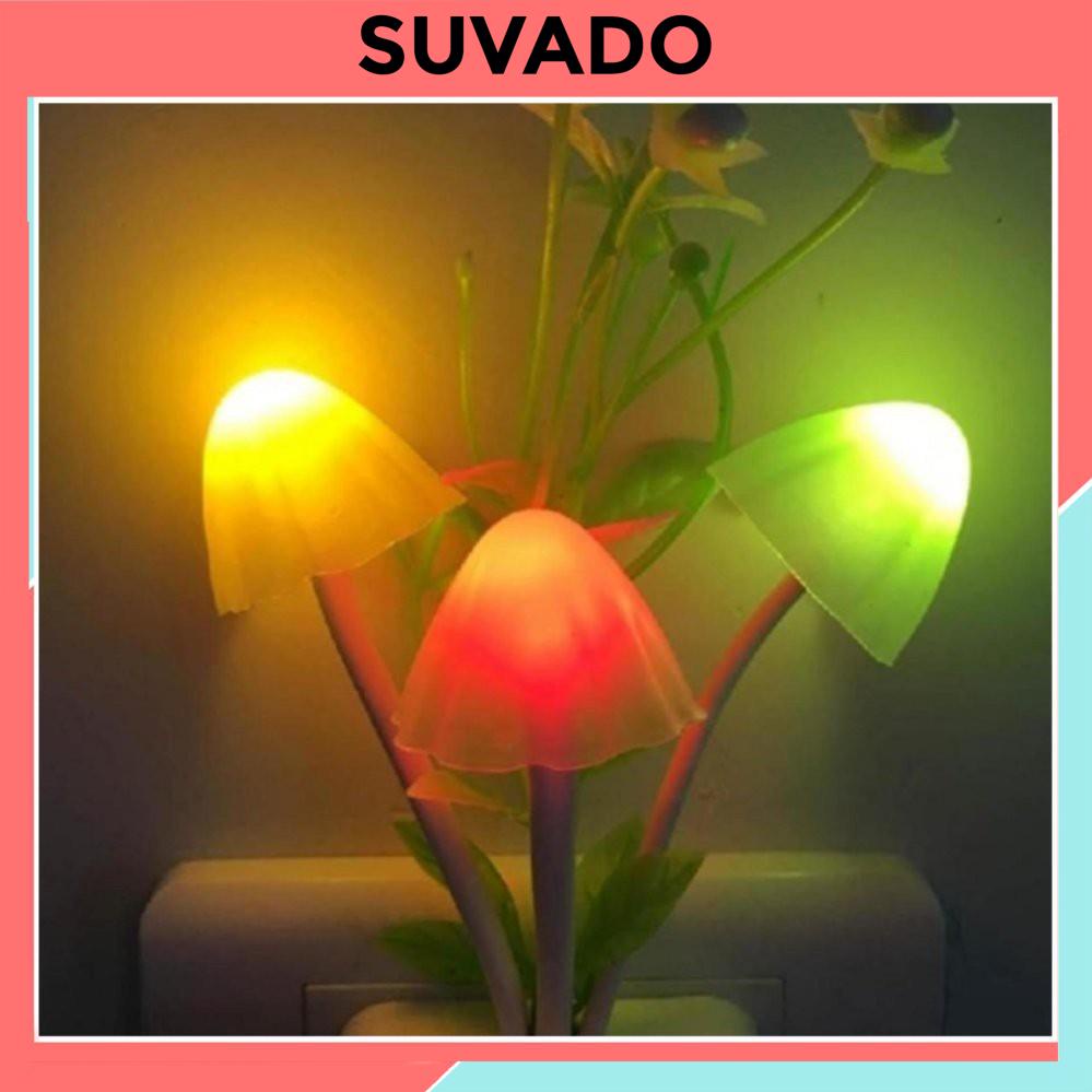 Đèn ngủ Đẹp cảm ứng ánh sáng thông minh bình hoa hình nấm dễ thương trang trí  Lamp154 SUVADO