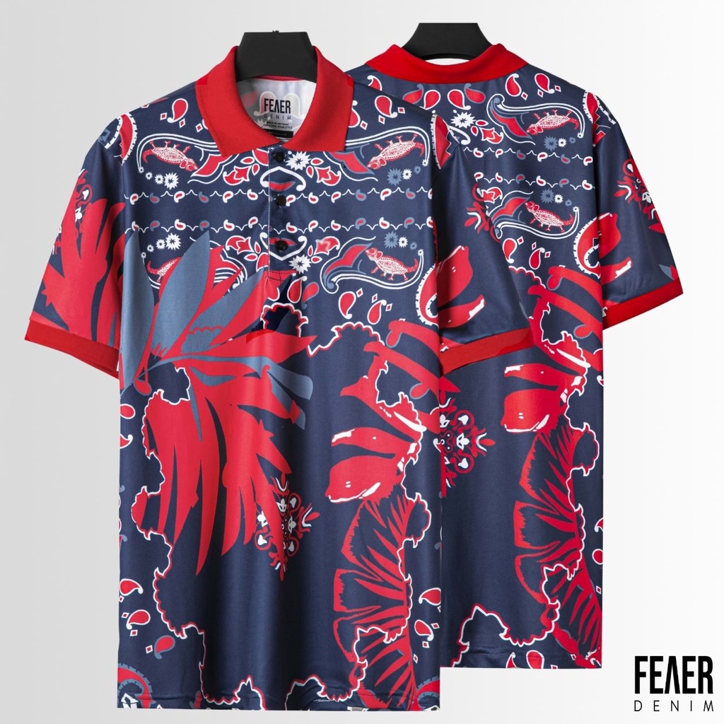 Áo thun Polo nam cổ bẻ họa tiết FEAER 100% chất Cotton thoáng mát, không nhăn Imprimé |new arrival 2021|