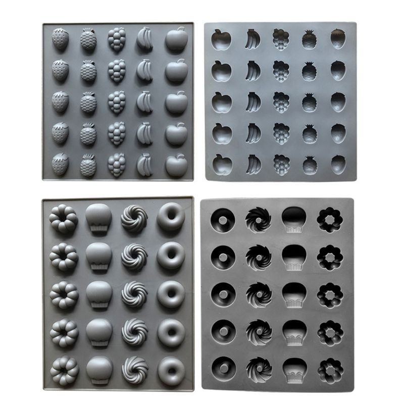 Sa Set 2 Khuôn Làm Bánh Donut 25 Ngăn Bằng Silicon Chống Dính