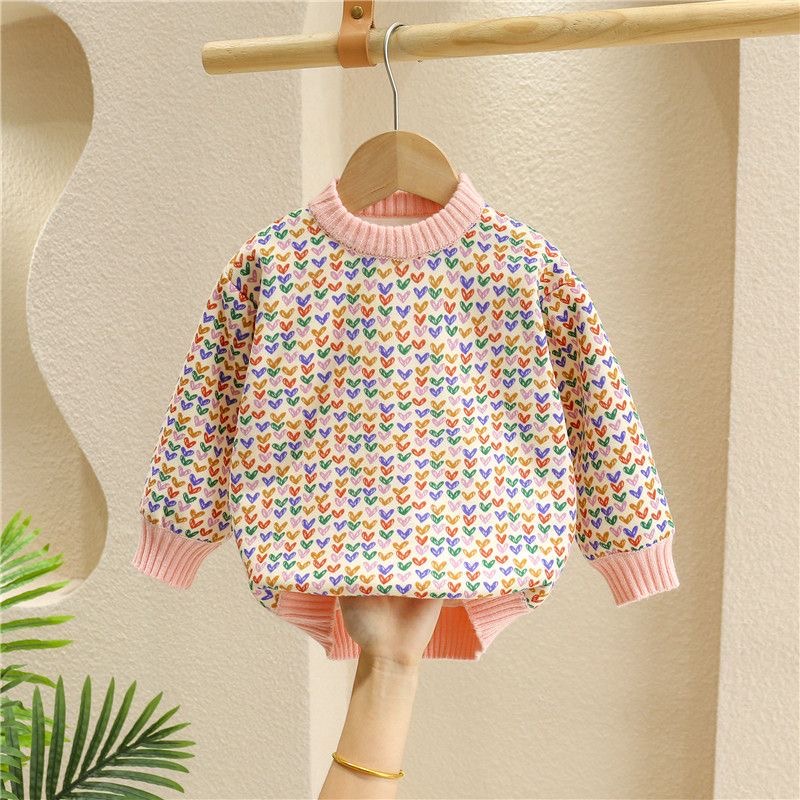 Áo len lót trần bông nhiều màu hoạ tiết cánh bướm cho bé gái  N01308