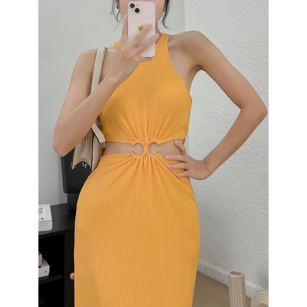 Đầm Thun Gân Cutout Eo - EDINI - D1531