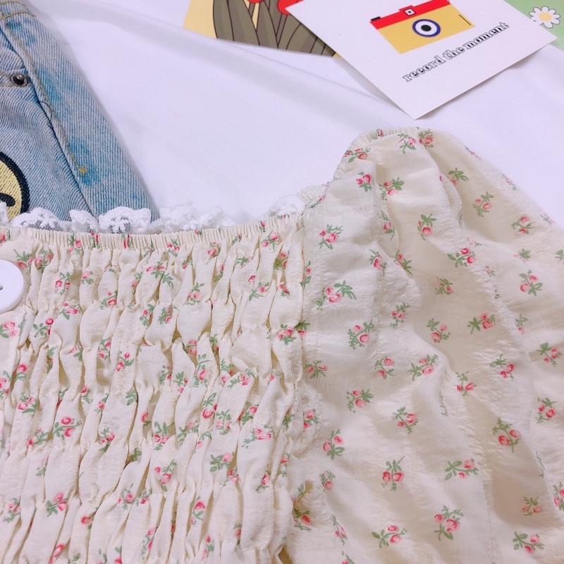 Áo Hoa Nhí Áo Kiểu Có Thun Mặc Được Nhiều Kiểu Chất Kate Xốp Mặc Mát - Jancaroshop