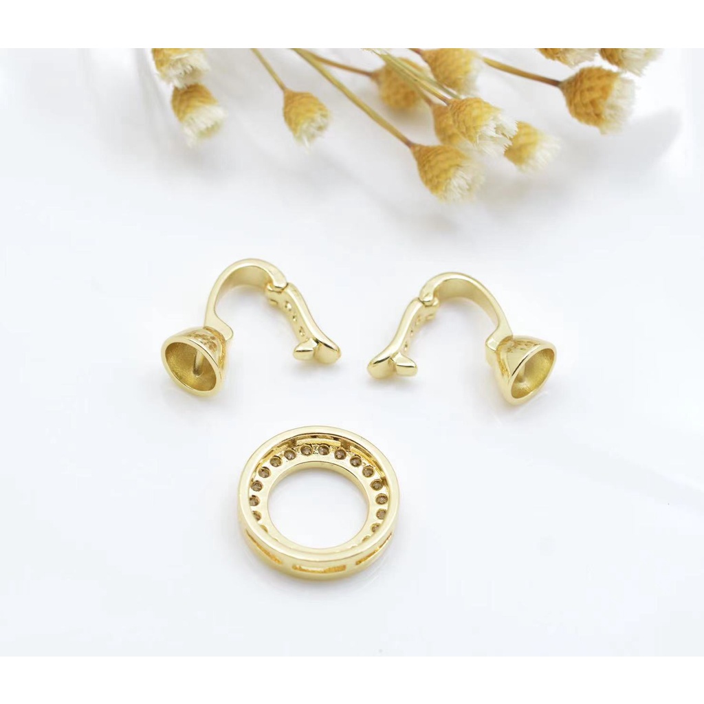 1 Khóa Cài Mạ Vàng 14K Dùng Làm Vòng Tay / Vòng cổ DIY