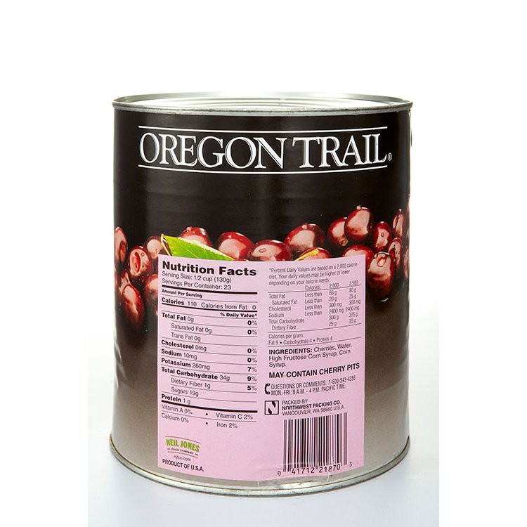 Quả anh đào ngâm Oregon Trail Dark Sweet Cherries 3.06 Kg