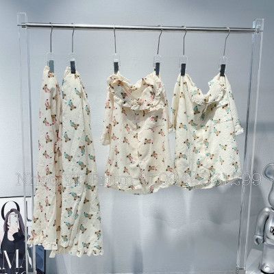 Sét bộ pizama bèo viền áo cộc quần dài