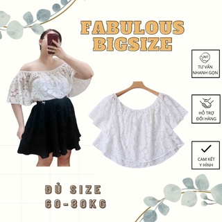 BIGSIZE Áo voan hoa nổi trễ vai kèm áo ống 60-85kg Fabulous bigsize