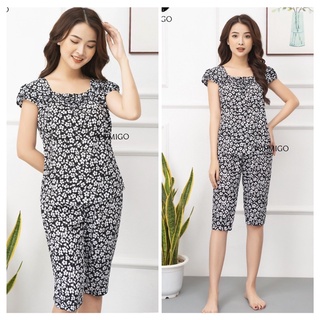 BỘ MẶC Ở NHÀ cổ tim 💥Bộ lanh lụa nhật mặc nhà