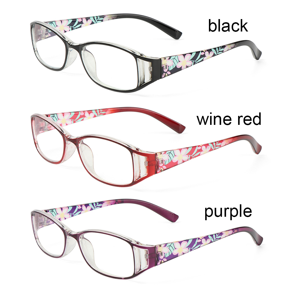 EMILEE💋 Women Anti-Blue Light Eyeglasses Elegant Ultra Light Frame Reading Glasses Portable Fashion Flowers Comfortable Vintage Eye Protection/Multicolor