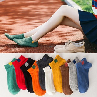 Set 3 đôi tất màu trơn cổ thấp co giãn tốt thời trang cho nữ