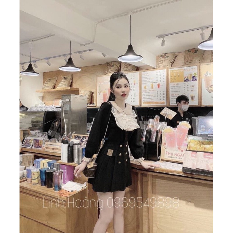 CHÂN VÁY XÒE NỮ DẠ XẾP LY 6 CÚC QUẢNG CHÂU CAO CẤP CỰC HOT CV856 | BigBuy360 - bigbuy360.vn