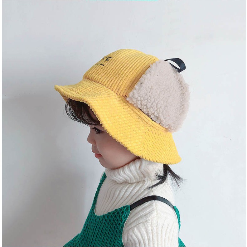nón mũ lông giữ ấm phong cách hàn quốc xinh xắn dành cho bé gái