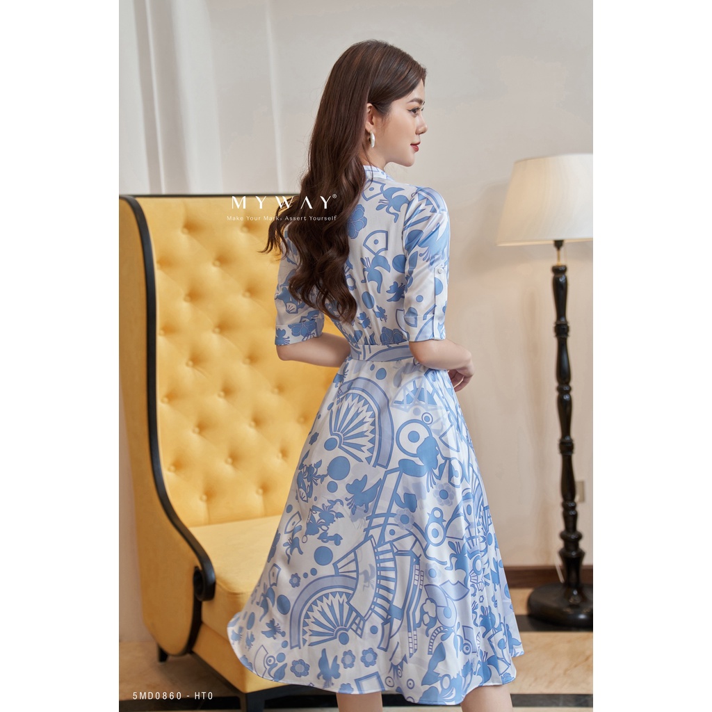Đầm Nữ Công Sở MY WAY Tay Lỡ Tặng Đai Sang Trọng 5MD0860 HT0