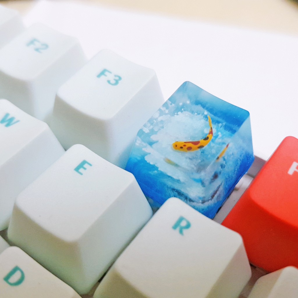Nút Keycap OEM profile hàng R4 Resin - Nút bàn phím cơ hình cá koi/Koi Keycap
