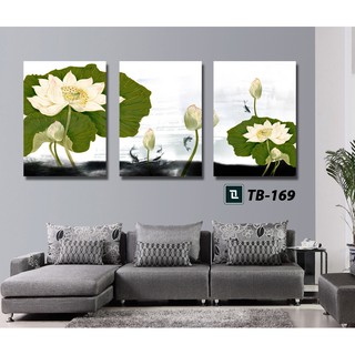 Mẫu tranh hoa sen kích thước set 3 tấm 40x60