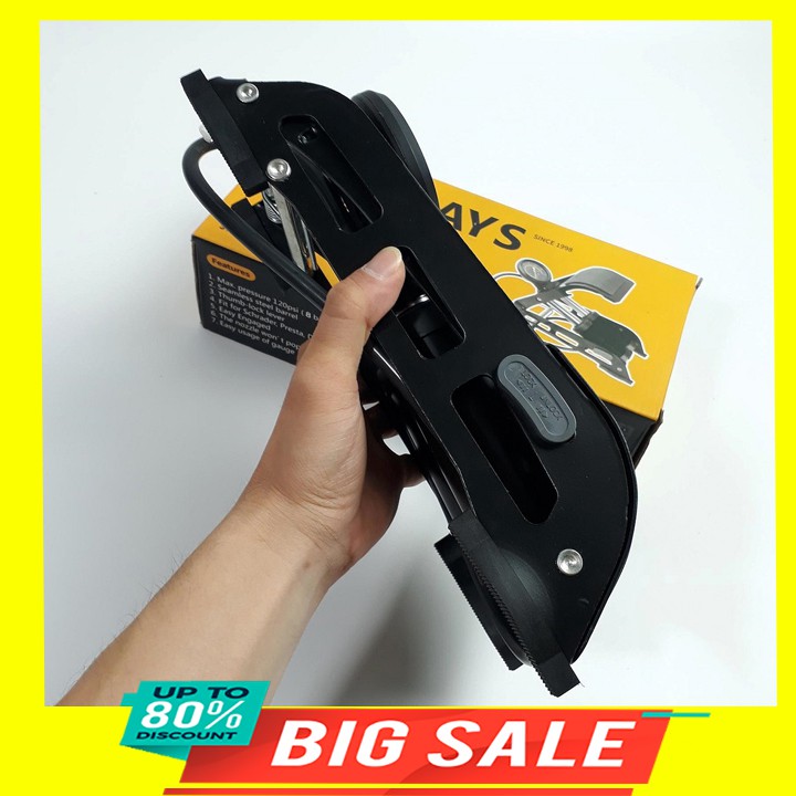 Bơm đạp chân mini stanlays đa năng dùng cho bể bơi ô tô xe máy xe đạp 2 xi lanh max 8kg bơm xe 7 chỗ