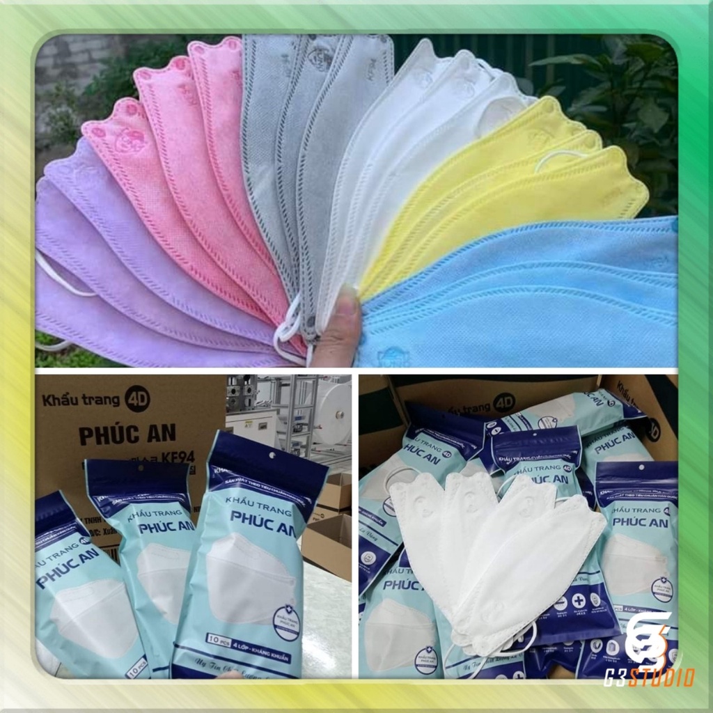 [Giá tốt] SÉT 50 Khẩu trang 4 lớp KF94 Phúc An kháng khuẩn chống bụi đạt tiêu chuẩn N95