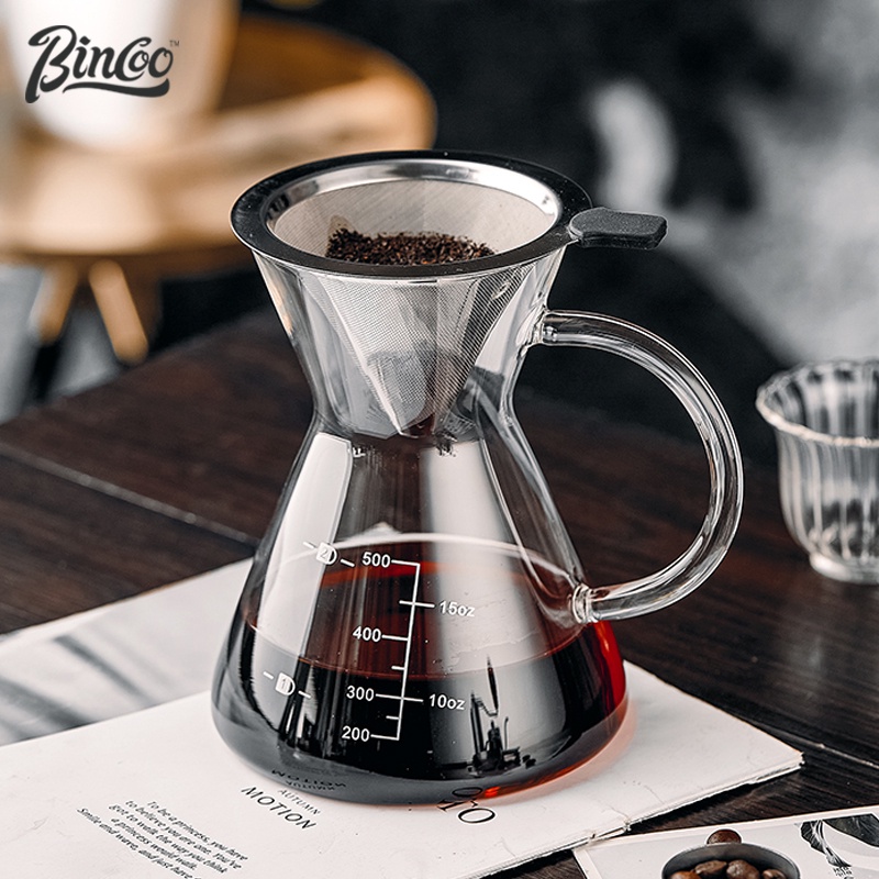 BINCOO Bộ Ấm Pha Cà Phê Bằng Thép Không Gỉ Tiện Lợi