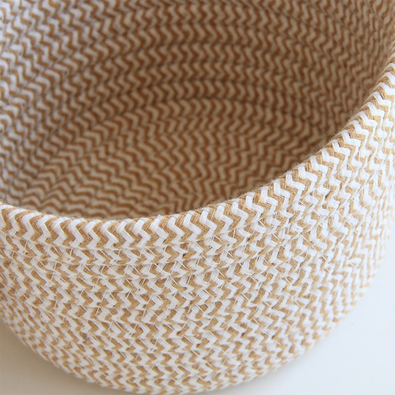 Giỏ Đựng Đồ Bằng Dây Cotton Bện Thủ Công Phong Cách Bắc Âu Đơn Giản Sắp Xếp Gọn Gàng Cho Nhà Tắm