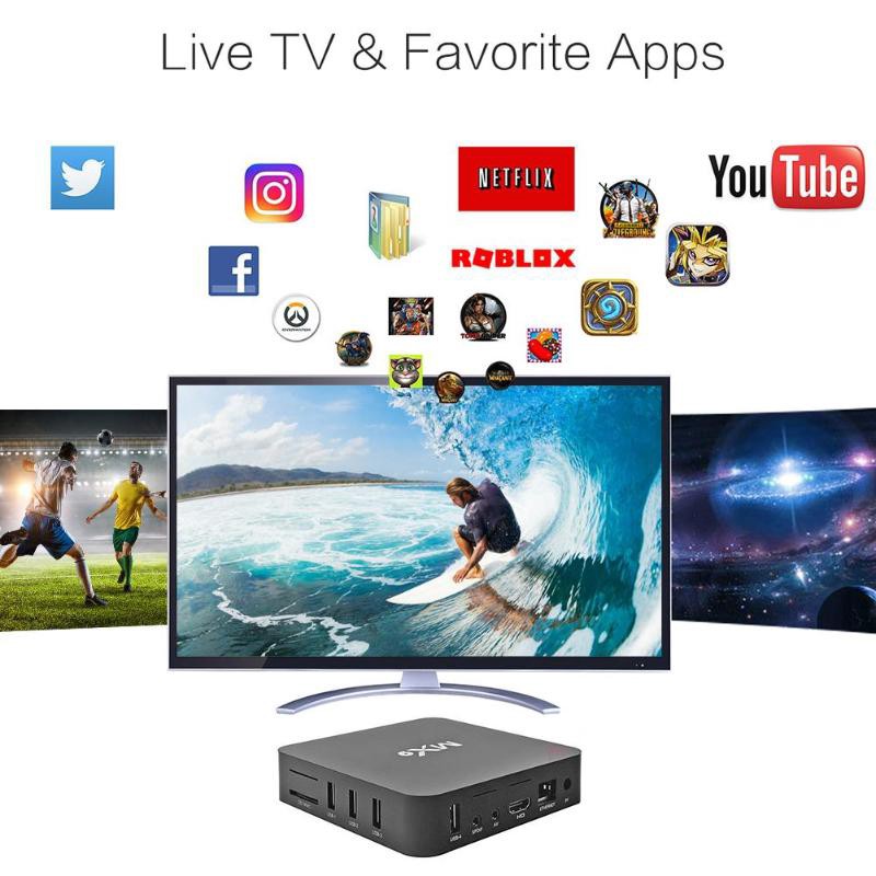 Tv Box Mx9 4k Lõi Tứ 1gb Ram 8gb Rom Android 4.4 2.0 H-D Hdmi Sd 2.4ghz Wifi