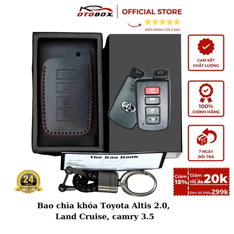 Bao da chìa khóa ô tô xe hơi Toyota Altis, Camry, bọc chìa khóa smartkey da thật chống xước chính hãng OTOBOX