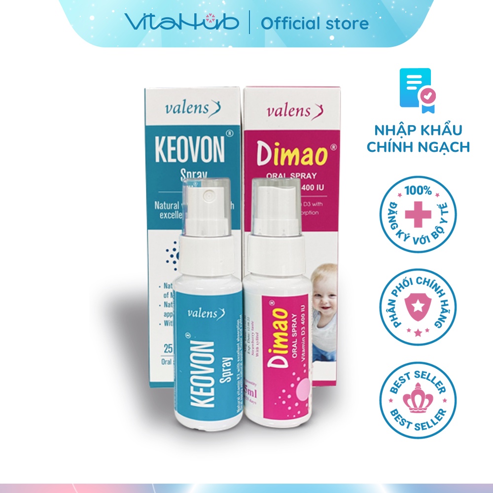 Combo Tăng chiều cao Dimao Vitamin D3 và Kevon Vitamin K2 25ml