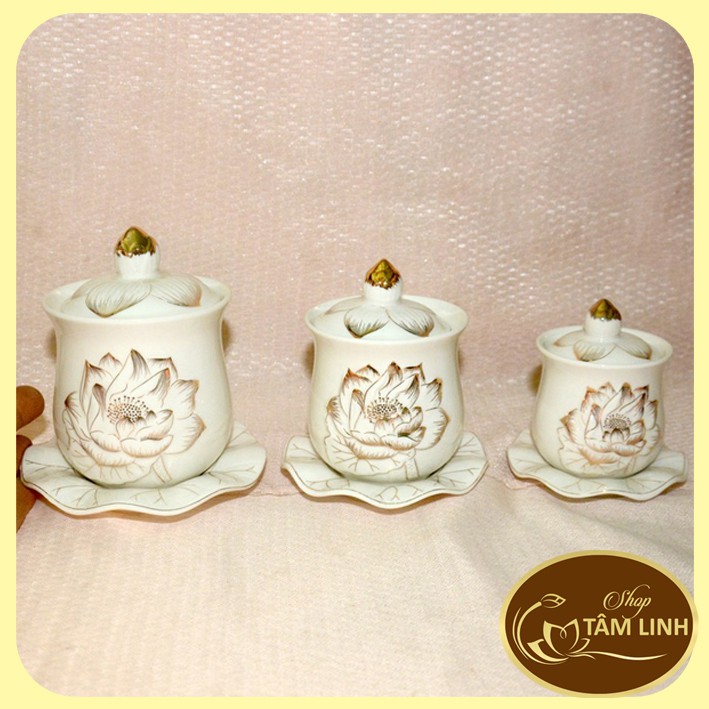 Chung Nước Thờ Cúng Hoa Sen