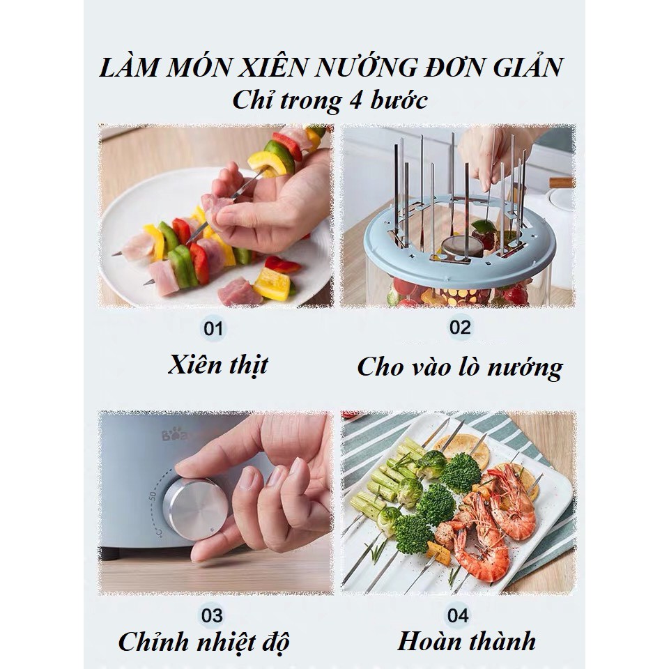 MÁY NƯỚNG THỊT XIÊN KHÔNG KHÓI GIA ĐÌNH BEAR®️CHÍNH HÃNG GIÁ TỐT