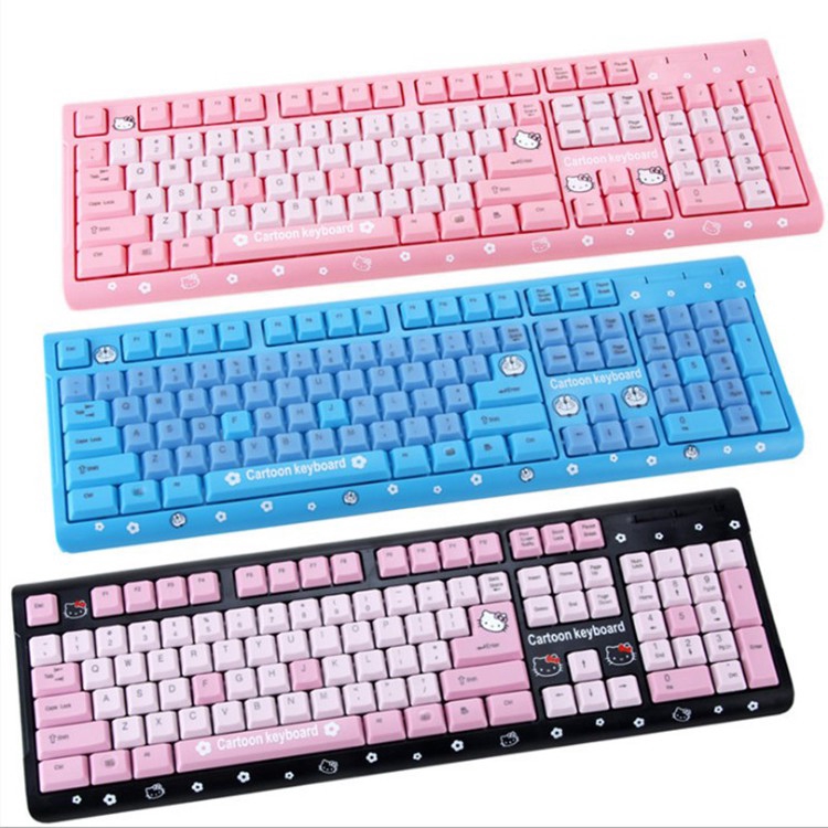 Shop bánPink HelloKitty Wired Keyboard USB Female Keyboard chỉ ...
