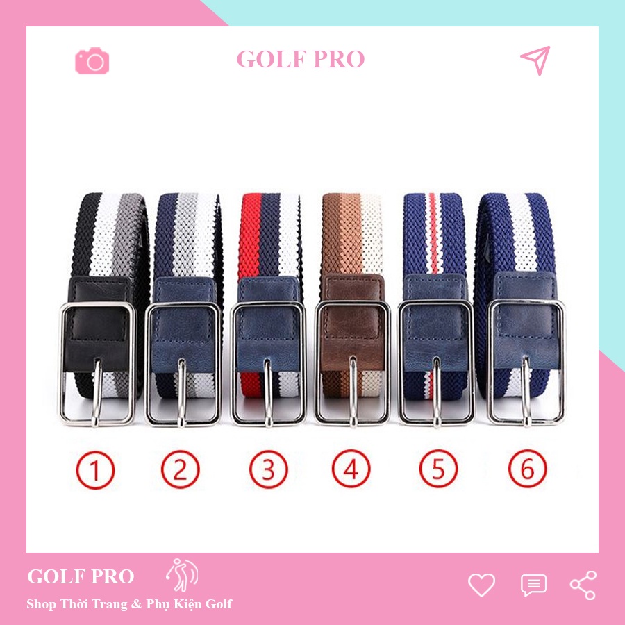 Thắt lưng chun golf nam cao cấp dây lưng thể thao GOLF PRO TL001