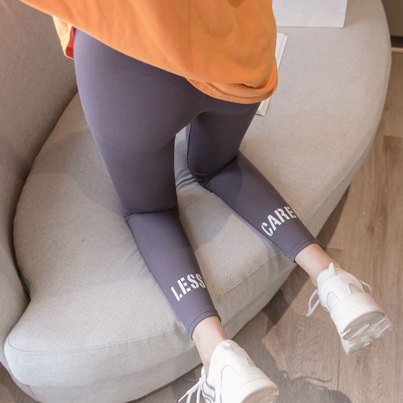 Quần Legging thể thao lưng cao hoạ tiết in chất liệu co giãn