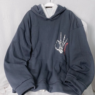 Áo hoodie thank you xám