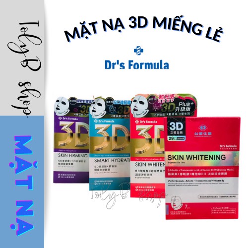 (MIẾNG LẺ HỘP) Mặt nạ Đài Loan 3D Dr's Formula cho mặt và cổ
